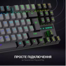 Клавіатура GamePro MK100B Blue Switch LED USB Black (MK100B) - Фото