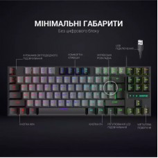 Клавіатура GamePro MK100B Blue Switch LED USB Black (MK100B) - Фото