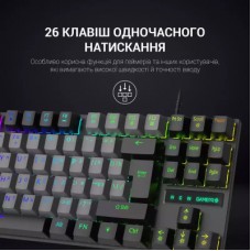 Клавіатура GamePro MK100B Blue Switch LED USB Black (MK100B) - Фото