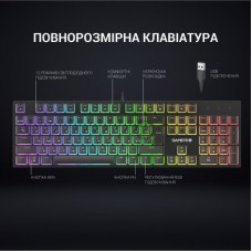 Клавіатура GamePro MK85R Red Switch RGB USB Black (MK85R) - Фото