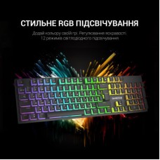 Клавіатура GamePro MK85R Red Switch RGB USB Black (MK85R) - Фото