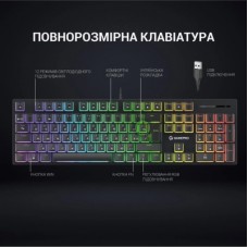 Клавіатура GamePro MK85B Blue Switch RGB USB Black (MK85B) - Фото