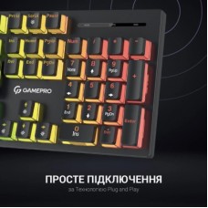 Клавіатура GamePro MK85B Blue Switch RGB USB Black (MK85B) - Фото