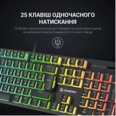 Клавіатура GamePro MK85B Blue Switch RGB USB Black (MK85B) - Фото