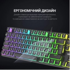 Клавіатура GamePro MK85B Blue Switch RGB USB Black (MK85B) - Фото