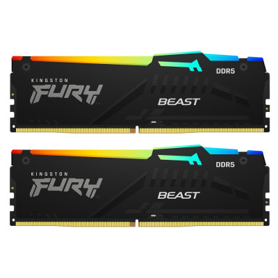 Модуль памяти для компьютера DDR5 32GB (2x16GB) 6000 MHz Beast RGB Kingston Fury (ex.HyperX)
