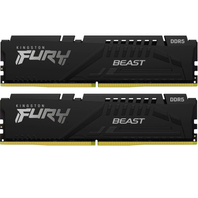 Модуль пам'яті для комп'ютера DDR5 16 GB (2x8GB) 6000 MHz Beast Black EXPO Kingston Fury (ex.HyperX)