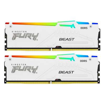 Модуль памяти для компьютера DDR5 32GB (2x16GB) 6800 MHz Beast White RGB XMP Kingston Fury (ex.HyperX)