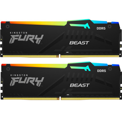 Модуль памяти для компьютера DDR5 64GB (2x32GB) 6400 MHz Beast RGB XMP Kingston Fury (ex.HyperX)