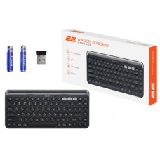 Клавіатура 2E KS250 Wireless USB/Bluetooth UA Black (2E-KS250WBK_UA) - Фото