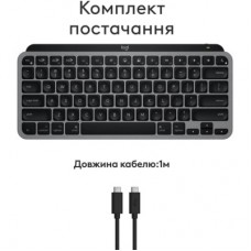 Клавіатура Logitech MX Keys Mini для MAC Wireless UA Space Grey (920-012652) - Фото