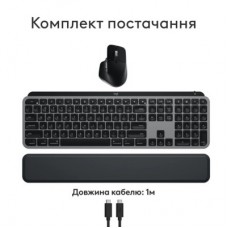 Клавіатура Logitech MX Keys S Combo для MAC Bluetooth/Wireless UA Space Grey (920-012845) - Фото