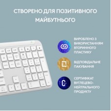 Клавіатура Logitech K950 Bluetooth/Wireless UA Off-White (920-012466) - Фото