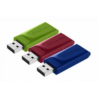 USB-флеш-накопичувач Verbatim 3x16GB Slider Red/Blue/Green USB 2.0 (49326)