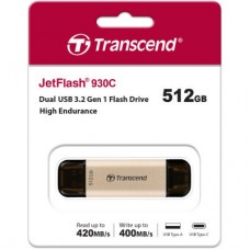USB-флеш-накопичувач Transcend 512 GB JetFlash 930C Gold-Black USB 3.2/Type-C (TS512GJF930C) USB-флеш-накопичувач Transcend 512 GB JetFlash 930C Gold-Black USB 3.2/Type-C (TS512GJF930C) - Фото