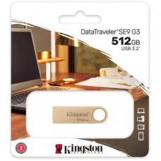 USB флешнакопичувач Kingston 512 GB DataTraveler SE9 G3 Gold USB 3.2 (DTSE9G3/512GB) - Фото