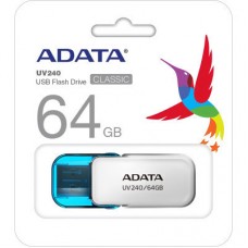 USB флеш накопитель ADATA 64GB AUV 240 White USB 2.0 (AUV240-64G-RWH) - Фото