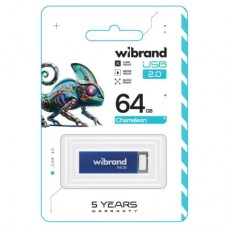 USB-флеш накопичувач Wibrand 64 GB Chameleon Blue USB 2.0 (WI2.0/CH64U6U) - Фото