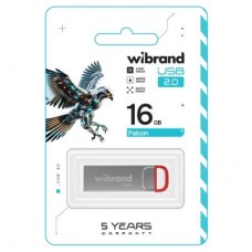 USB-флеш накопичувач Wibrand 16 GB Falcon Silver-Red USB 2.0 (WI2.0/FA16U7R) - Фото