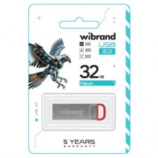 USB-флеш накопичувач Wibrand 32 GB Falcon Silver-Red USB 2.0 (WI2.0/FA32U7R) - Фото