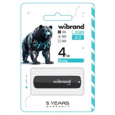 USB флеш накопитель Wibrand 4GB Grizzly Black USB 2.0 (WI2.0/GR4P3B) - Фото