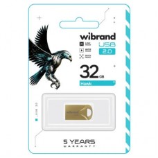 USB-флеш накопичувач Wibrand 32 GB Hawk Gold USB 2.0 (WI2.0/HA32M1G) - Фото