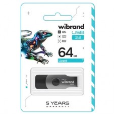 USB флеш накопитель Wibrand 64GB Lizard Black USB 3.2 Gen 1 (USB 3.0) (WI3.2/LI64P9B) - Фото