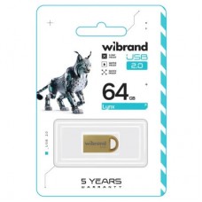 USB флешнакопичувач Wibrand 64 GB lynx Gold USB 2.0 (WI2.0/LY64M2G) - Фото