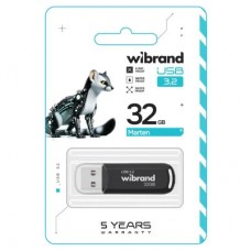USB-флеш накопичувач Wibrand 32 GB Marten Black USB 3.2 Gen 1 (USB 3.0) (WI3.2/MA32P10B) - Фото