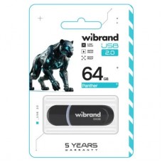 USB-флеш накопичувач Wibrand 64 GB Panther Black USB 2.0 (WI2.0/PA64P2B) - Фото