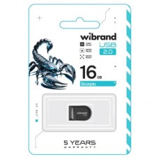 USB флешнакопичувач Wibrand 16 GB Scorpio Black USB 2.0 (WI2.0/SC16M3B) - Фото