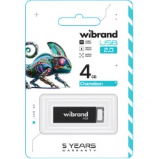 USB-флеш накопичувач Wibrand 4GB Chameleon Black USB 2.0 (WI2.0/CH4U6B) - Фото