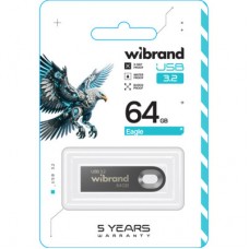 USB-флеш накопичувач Wibrand 64 GB Eagle Grey USB 3.2 (WI3.2/EA64U10G) - Фото
