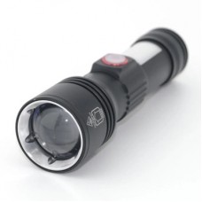 Фонарь Quantum Adept 10W LED zoom +COB з USB+ Li-ion18650/2600mAh (QM-FL1031-18650/2600) - Фото