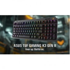 Клавіатура ASUS TUF Gaming K3 Gen II Opti-Mech RGB Red Switches USB UA Black (90MP0390-BKMA00) - Фото