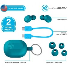 Наушники Jlab JBuds Mini Aqua Teal (IEUEBJBMINIRAQUA124) - Фото