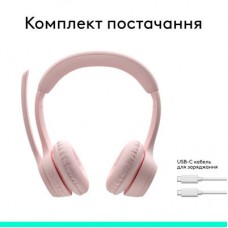 Наушники Logitech Zone 300 Bluetooth Rose (981-001412) - Фото