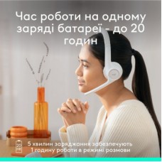 Наушники Logitech Zone 300 Bluetooth Off-White (981-001417) - Фото