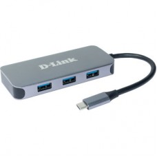 Концентратор D-Link 3xUSB3.0, 1xUSB-C/PD, 1xHDMI 1.4b, 1xGE, USB-C (DUB-2335) - Фото