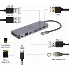 Концентратор Cablexpert USB-C 5-in-1 (A-CM-COMBO5-05) - Фото