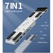 Концентратор Choetech USB-C 7-in-1 (HUB-M43-SL) - Фото