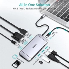 Концентратор Choetech USB-C 9-in-1 (HUB-M15-GY) - Фото