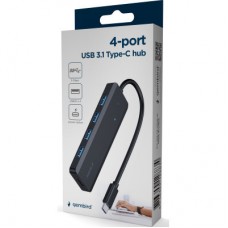 Концентратор Gembird 4 ports USB 3.1,USB-C, USB-C PD (UHB-CM-U3P4P-01) - Фото