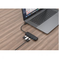 Концентратор Gembird 4 ports USB 3.1,USB-C, USB-C PD (UHB-CM-U3P4P-01) - Фото