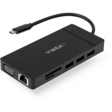 Концентратор Vinga USB-C 3.1 to VGA+HDMI+RJ45+3xUSB3.0+USB2.0+SD/TF+PD+Audio (VHYC10) - Фото