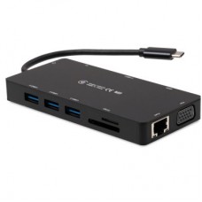 Концентратор Vinga USB-C 3.1 to VGA+HDMI+RJ45+3xUSB3.0+USB2.0+SD/TF+PD+Audio (VHYC10) - Фото