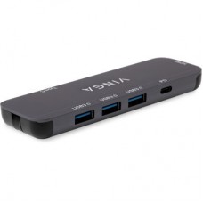 Концентратор Vinga USB-C 3.1 to HDMI+3xUSB3.0+PD100W+USB-C foldable cable (VHYC6FC) - Фото