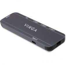 Концентратор Vinga USB-C 3.1 to HDMI+3xUSB3.0+PD100W+USB-C foldable cable (VHYC6FC) - Фото