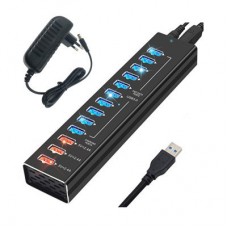 Концентратор Dynamode 13 ports USB3.0 to10*USB3.0+3*2.4А, Power Adapter 3A/12V (DM-UH-P1013) - Фото