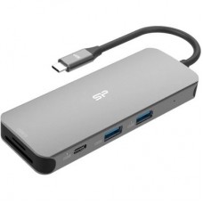 Концентратор Silicon Power USB-C 8-in-1 SR30 Silver Aluminum (SPU3C08DOCSR300G) - Фото